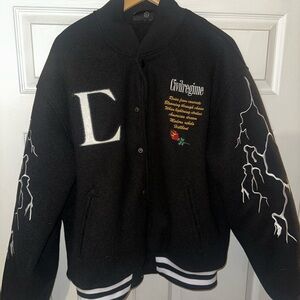 Black Civil Regime Varsity Jacket